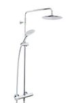 Bristan CR SHXDIVFF C Carre Exposed Fixed Head Bar Shower with Diverter and Kit, Chrome