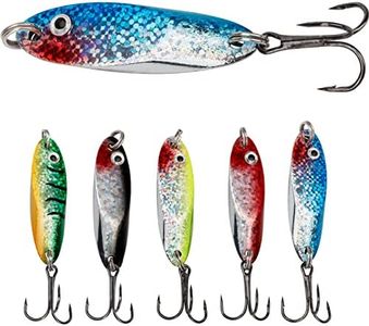 THKFISH Fishing Lures Fishing Spoons Trout Lures Saltwater Spoon Lures Casting Spoon for Trout Bass Pike Walleye Color B, 3/4oz-5pcs