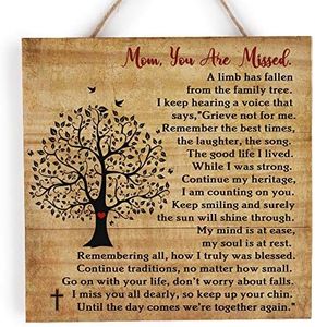 Wood Plaque for Daughter Who Lost of Mom, Mom Memories, In Memory of Mom Wood Sign, Mom Passed Away Wood, Sympathy Plaque Loss of Mom, Loss of Mother, Angel Mom Memory Remembering Wood Sign (8''x8'')