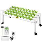 VEVOR Hydroponics Growing System, 36 Sites 1 Layer, 4 Food-Grade PVC-U Pipes, Vertical Indoor Plant Grow Kit with Water Pump, Timer, Nest Basket, Sponge for Fruits, Vegetables, Herb, White