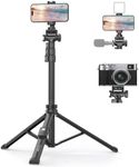 XXZU 61" Phone Tripod,Camera Tripod Stand with Remote and Phone Holder, Premium Aluminum, Extendable, Lightweight Selfie Stick Travel Tripod for iPhone/Android Phone/Camera/Webcamera