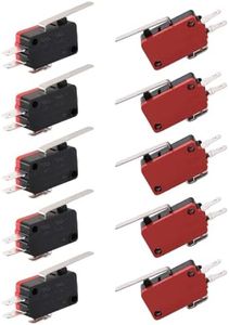 RuoFeng Micro Limit Switch Blade Momentary Short Straight Hinge Lever Arm SPDT Snap Action Cherry Switch LOT for Arduino 250V 16A V-152-1C25 Pack of 10