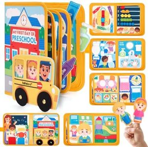 hahaland Busy Book Preschool Learning Activities - First Day of School Gifts Busy Board for Toddlers 1-4, Montessori Toys 2 Year Old Boy Girl Birthday Gift Preschool Must Haves Activity Books Ages 2-4