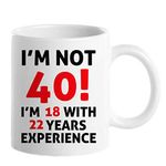 40th Birthday Gifts for Women, Funny 40 Year Old Gift Coffee Mug, 1981 40th Birthday Mugs for Her, Mom, Aunt, Wife, Sister, Grandma, Friend, 11 oz Tea Cup