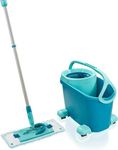 Leifheit Clean Twist M Ergo Mobil Mop and Bucket Set, Mop, Moisture controlled Spin, Faster cleaning Spin mop, Easy-steer Micro Fibre Head with 360° Joint, Twist Mop with Wheels, Mop Head 33 cm Wide