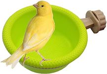 Multi-Function Caged Bird Bath Bird Cage Parrot Supplies Bathing Tub for Canary Finch Budgerigar，Perch Stand(4.5")