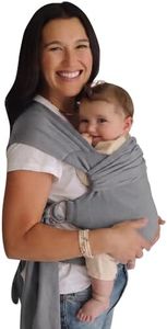 Lalabu The Simple Wrap Baby Wraps Carrier - Stylish Baby Sling Carrier for Newborns & Toddlers 13-28 lbs. Safety Tested, Easy-to-Use, Ergonomic, & Comfortable - Ash