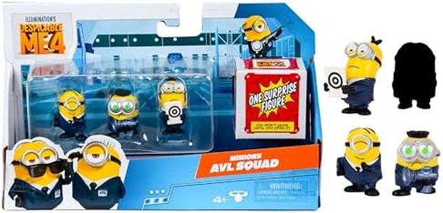 Despicable Me 4 Minions 4 Figure Packs | Minions AVL Squad | 5.8cm Collectible Figures | Pack Has 3 Figures Visible Plus 1 Surprise Figure Hidden