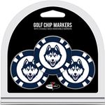 Team Golf NCAA UCONN Huskies Ball Markers (3 Count), Poker Chip Size with Pop Out Smaller Double-Sided Enamel