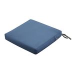 Classic Accessories Ravenna Square Outdoor Patio Seat Cushion, Empire Blue, 19" W x 19" D x 3" T