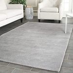 Plain Handmade Pure Woolen Carpet with 1 inch Thickness Carpets for Living Room 6x9 Feet Color Light Grey