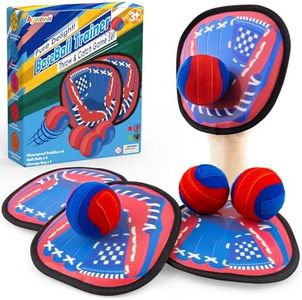 Toss and Catch Ball Game - Baseball Glove Style - Toddler Activity Toys for Boys Girls 3 4 5 6-8 Year Old - Birthday Gifts Easter Basket Stuffers - Kids Outdoor & Indoor Games for Beach Yard Lawn