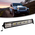 SORAX (6 Months Warranty) 21 Inch Light Bar 6000K Off-Road Spot Flood Combo Led Bar Light Waterproof compatible for Car, Truck, 4X4, ATV, Boat, Jeep, LED Light Bar White (1PCS)