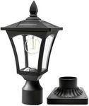 Solar Post Lights, 3000K Solar Lamp Post Light Fixture with Pier Mount Base, Dusk to Dawn Solar Post Lights Outdoor Waterproof for Garden Post Pole Mount, Replaceable Bulb, Decorative Lamp