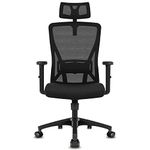 Durrafy Office Chair Ergonomic, Office Desk Chair with Adjustable Headrest, Armrests, Lumbar Support Height Adjustable, 90°-130° Rocking, Executive Chair Loadable 150KG