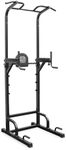 Phoenix Fitness Power Tower & Dip Station – Adjustable Pull Up Rack, Dip Stand & Push Up Bars for Strength Training Workout - Multi Function Power Cage for Home Gym Exercise - Black