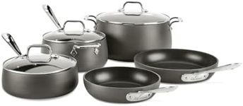 All-Clad HA1 8-Piece Hard Anodized Nonstick Dishwasher Safe PFOA Free Cookware Set, Black