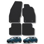 Rubber Car Mats Compatible with Vauxhall Corsa D/E (2006-2019) Tailored Fit Rubber Floor Mats Set Accessory Black Custom Fit 4 Pieces with Clips - Anti-Slip Backing, Heavy Duty & Waterproof