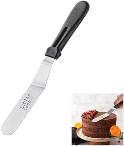 Icing Spatula, Little Cook Stainless Steel Offset Spatula, Cake Spatula with Ergonomic PP Handle, Multi-purpose Frosting Spreader for Home, Kitchen, Baking, Dishwasher Safe (6 inch)