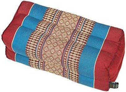 Handelsturm Thai Neck Pillow Firm Cushion for Relaxation Massage and Meditation with Kapok Filling 35 x 15 x 10 cm (Blue & Red)