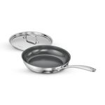 TRAMONTINA Fusao Healthy Triply Ceramic 24cm Frypan with SS 304 lid | Non Toxic (PFAS/PTFE/PFOA Free) Omlete Pan | Saute | Induction Friendly | Stay Cool Handle I 10 Year Warranty*