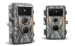 BLAZEVIDEO Trail Camera Wildlife Hunting Cam Game Camera 24MP 1296P with Night Vision Motion Activated and Waterproof, Password Protected (Camouflage X 2)