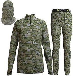 HECS Hunting Base Layer 3-Piece Hunting Suit | Quarter Zip Shirt, Pants & Head Cover with Bioelectric Shielding | Patented Technology | Hunting Clothes for Men - 4X-Large - Anywhere