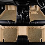 Mr Mattie |9D Premium Leatherette Car Foot Mat Imparts Luxurious & Elegant Look | 100% Waterproof and Dust Proof | Custom Fitted Car Floor Tray Mat for BMW 320 (2011-2016) - Biege