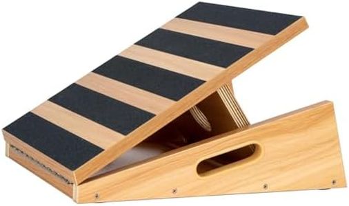 StrongTek Professional Wooden Slant Board, Adjustable Incline Board, and Calf Stretcher, Stretch Board - Extra Side-Handle Design for Portability, Partial-Coverage