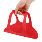 Reusable Silicone Non Stick Oven Barbecue Mat -40℃ to 260℃ Heat Resistant and Anti-Scald Turkey Lifter Cooking Mat for Lifting Heavy Roasts Chicken,Turkey Meat(Red)