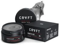 CRVFT Hair Clay 2oz | Medium Hold/Zero Shine Matte Finish | Add Volume & Texture | Ideal for Textured, Short & Medium Styles | Reworkable | [High Density] Clay Base, Stylist Approved [Unscented]