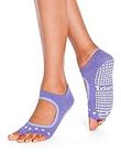Tucketts Womens Yoga Socks, Toeless Non Slip Skid Grippy Low Cut Socks for Yoga, Pilates, Barre, Studio, Bikram, Ballet, Dance - Allegro Style (Lavender)- one size fits most