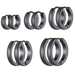 5 Pairs Hoop Earrings Set for Men Women Hypoallergenic Hoops Cartilage Helix Lobes Hinged Earrings for Multiple Piercings