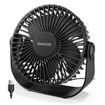 Gaiatop USB Desk Fan, 3 Speeds Portable Small Fan with Strong Airflow, 5.5 Inch Quiet Table Fan, 90° Rotate Personal Cooling Fan For Bedroom Home Office Desktop Travel (Black)