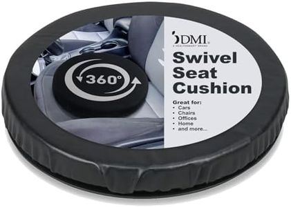 HealthSmart 360 Degree Swivel Seat Cushion, Chair Assist for Elderly, Swivel Seat Cushion for Car, Twisting Disc, Black Leather, 15 Inches in Diameter
