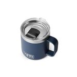 YETI Rambler 10 oz (295 ml) Stackable Mug with Durasip Ceramic Lining, Stainless Steel Vacuum Insulated Coffee Cup with Removable Magslider Lid, Navy