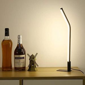 GEPROSMA Beside Lamp,Led Table Lamp,Modern Minimalist Design, Metal Desk Lamp Magnetic Base, Touch Control,3 Light Colors,9 Brightness Dimmable, 44CM,Black