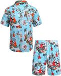 COOFANDY Mens Christmas Shirt Santa Snowman Button Down Shirts and Shorts Party Outfits