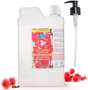 Aceite de Ricino 100% Puro y Natural, Cultivo Orgánico, Crecimiento Cabello, Pestañas, Cejas, Reductor Ojeras, Hidratante Piel, Uñas, Barba, 1000 ml