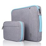 Voova Laptop Sleeve Case 15 15.6 16”with Detachable Accessories Organiser Pouch,Computer Bag Cover for MacBook Air 15 M2,MacBook Pro 15/16,Light-grey