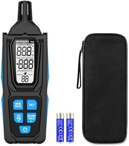 Temperature Humidity Meter, High Precision Digital Psychrometer Hygrometer with Dew Point, Wet Bulb Thermometer for Indoor Outdoor, 99 Data Storage, Temp Alarm, Backlight, MAX/MIN, Auto Shutdown