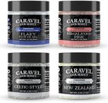 Natural Sea Salt Mega Sampler: Fine Grain, Fleur de Sel, French Grey, Pink Himalayan Sea Salts, 4 oz Jar 4-Pack, Caravel Gourmet