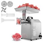 Hakka Electric Meat Grinders Sausage Maker Commercial 1100W Heavy Duty Stainless Steel Meat Mincer 250kg/h with Nozzles Attachment (TC22)