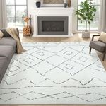 JINCHAN Antibacterial 8x10 Area Rug Living Room Bedroom Large Washable Rug Boho Nursey Carpet Non Slip Off-White Mat for Kids Dinning Room