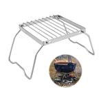 Folding Campfire Grill Grate, Stainless Steel Grate, Foldable Campfire Barbecue Grill, Rack Stainless Steel Foldable Grill, Ultralight Campfire Stand for Camping Hiking BBQ Fishing