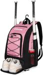 Goloni 40L Baseball Bag, Softball Bat Bag with Shoes Compartment,External Helmet Holder and Fence Hook,Backpack for Baseball, T-Ball & Softball Equipment & Gear