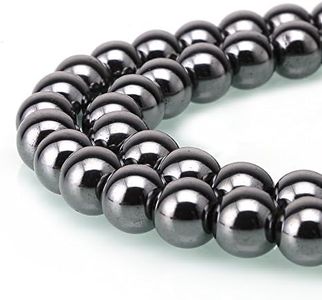 BRCbeads Hematite Gemstone Loose Beads Round 8mm Crystal Energy Stone Healing Power for Jewelry Making