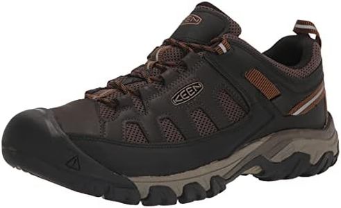 KEEN Men's Targhee Vent Low Height Breathable Hiking Shoes, Black Olive/Golden Brown, 10.5