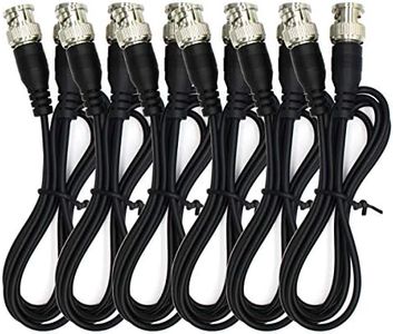 ANVISION 6-Pack Black 1m 3.3ft BNC Male to BNC Male Jumper Cable with Black Connector for CCTV DVR to TV System