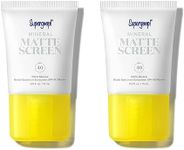 Supergoop! Mineral Mattescreen (SPF 40) - Pack of 2, 15 mL - 100% Mineral, Oil-Free Broad Spectrum Sunscreen - Smooths Skin’s Appearance, Minimizes Pores & Controls Shine - Water & Sweat Resistant